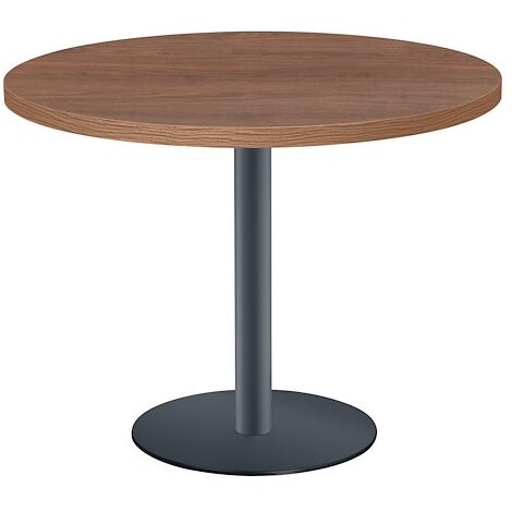 Table ronde noyer pied métal anthracite - Milano - Maxiburo
