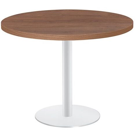 Table ronde noyer pied métal blanc - Milano - Maxiburo
