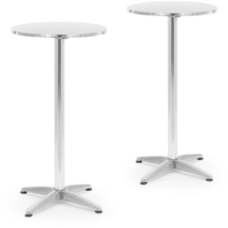 ROYAL CATERING Table ronde pliante lot de 2 réglable en hauteur Ø 60 cm - Table de bistrot