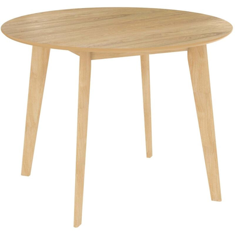 Rendez-vous Déco - Table ronde 4 personnes en bois clair D100 cm - réno