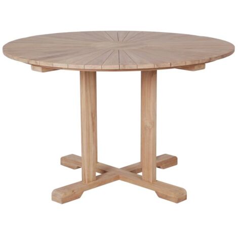Table ronde teck massif extérieur Ø120cm - 120x120x75 cm - Kayu Meuble