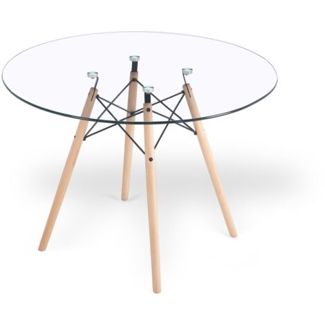 TABLE RONDE TOWER GLASS 100 CM
