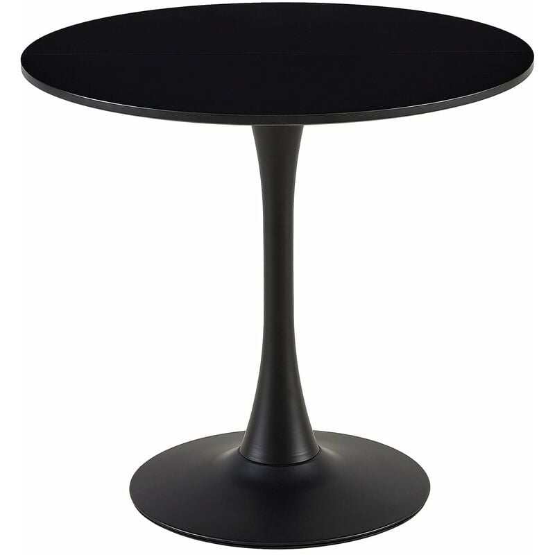 Table Ronde Noir Loisirs Table à Manger Scandinave Balcon Petite Table Ronde(Size:80x80x73cm)