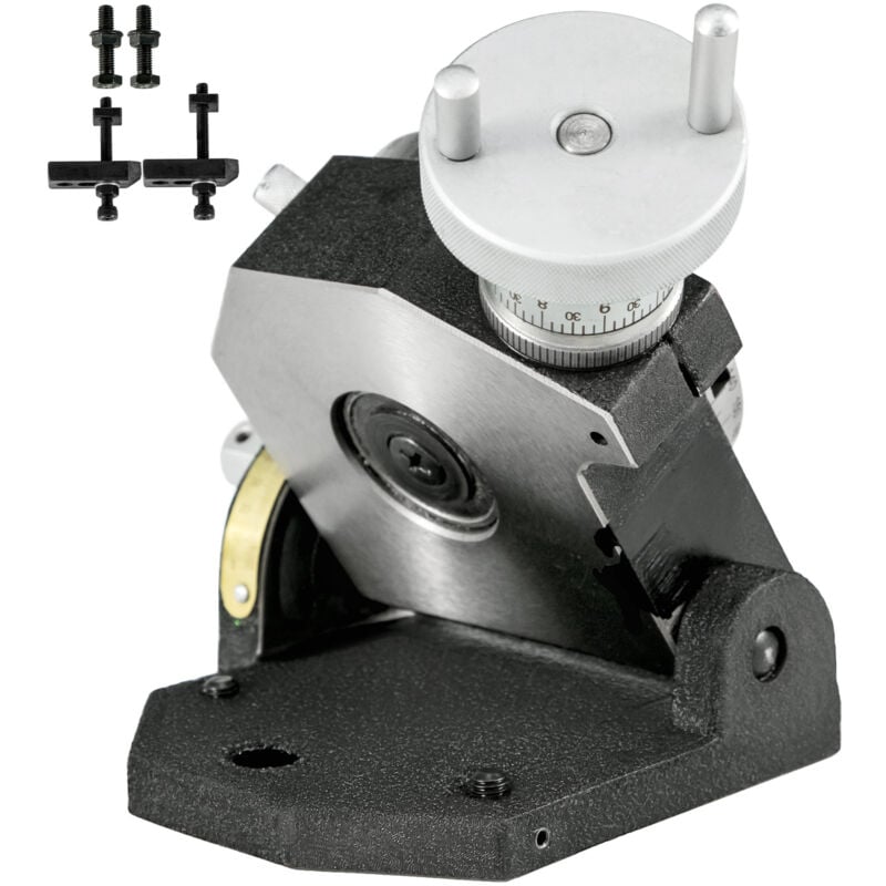 Mophorn - Table rotative 4 pouces, 100 mm horizontale et verticale, table rotative de précision à 4 fentes pour fraiseuse MT-2, 360 degrés pour le