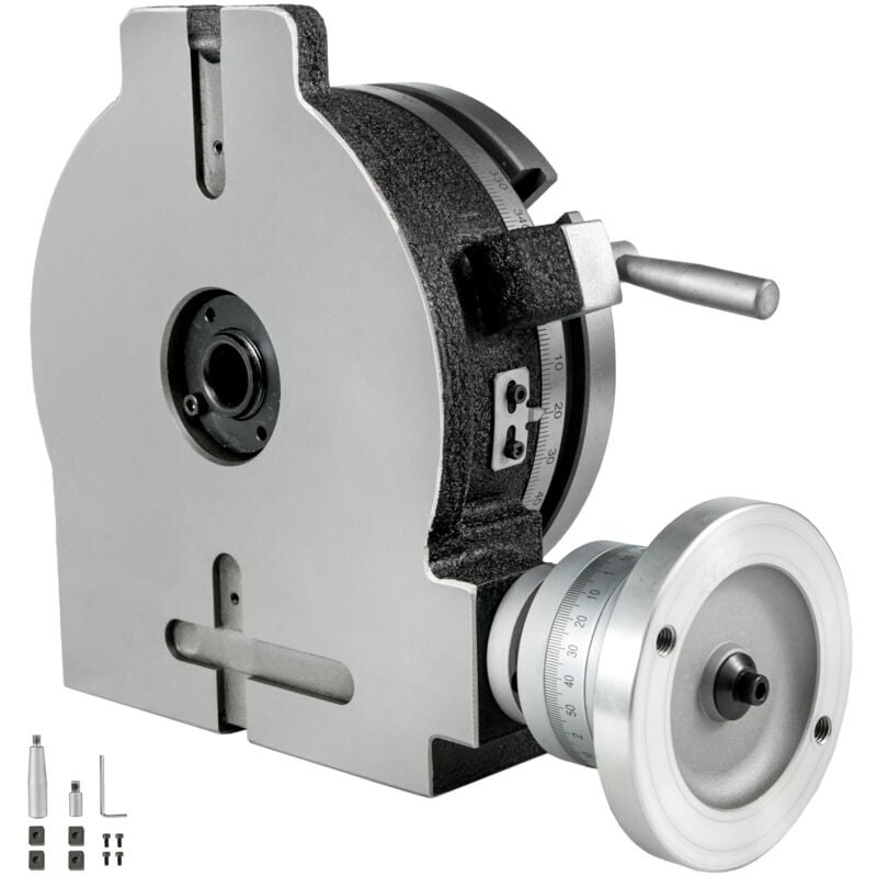 Table rotative Mophorn 8' / 200 mm, table rotative de précision horizontale verticale à 3 fentes pour fraiseuse, table rotative MT-3 360° pour