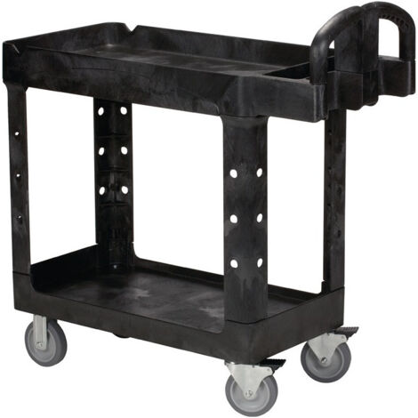 Table roulante 2 surf. de charg. L770xB420 mm noir capacité de charge 226 kg mon