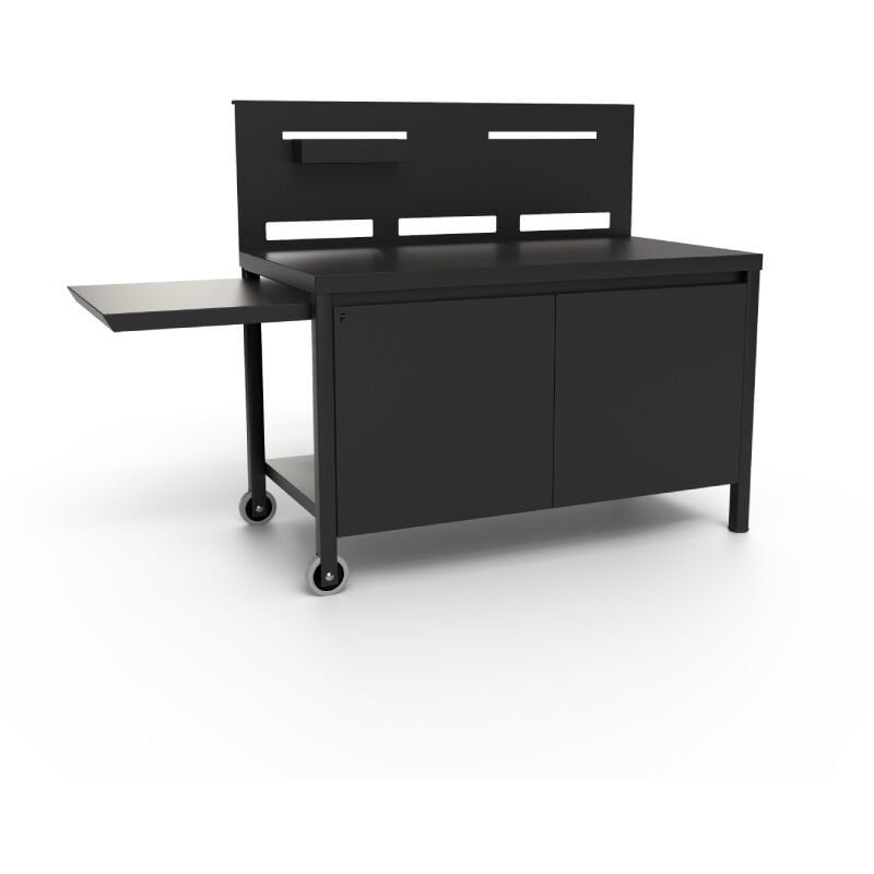 Forge Adour - Table roulante crédence fermée Noir