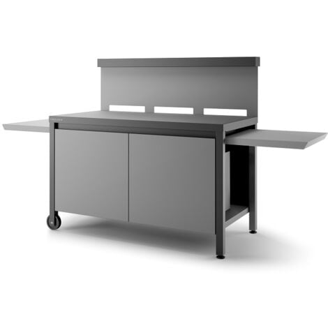 Table roulante crédence fermée Forge Adour - Noir et gris - Version 2019