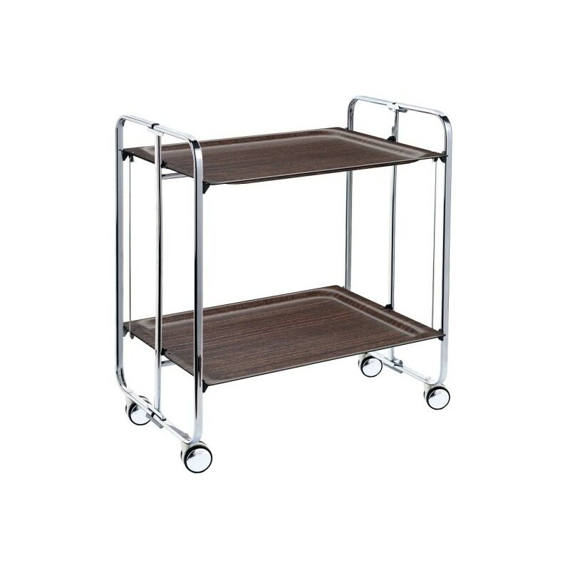 Don Hierro - Table roulante pliante BAUHAUS châssis chromé. - Wengé