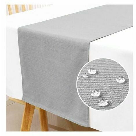 Table runner 108 inch long linen textured burlap table runner waterproof table decor for dining room table family dinner feature extra soft thick fabric 1 pack 14