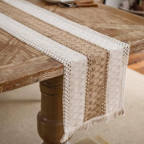 Table runner - Dining table decoration - Dressing table cover - Desk decoration - Home décor - Suitable for TV cabinets, coffee tables, and sideboards - Khaki - 30120 cm