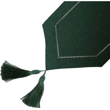 Table runner - Linen green - 32x275 cm - Solid color - Modern - Indoor