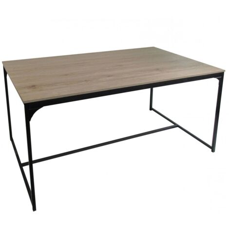 Table Salle à Manger en Bois et Métal Style Industriel