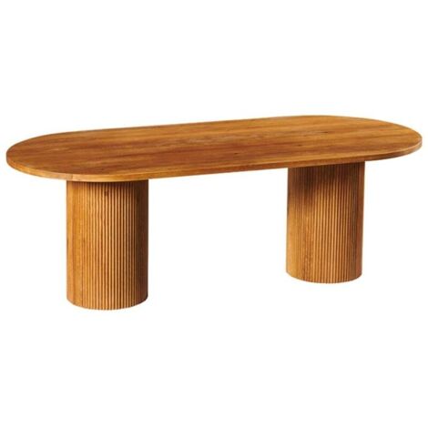 Table salle manger ovale bois massif chêne huilé rétro 220cm WINTON Casita