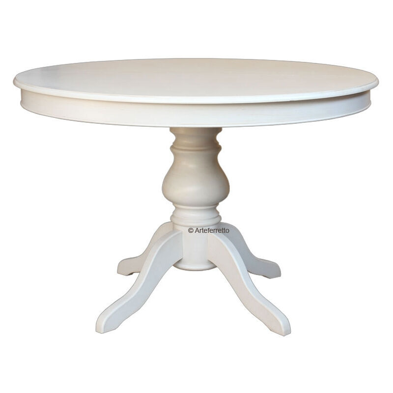 Artigiani Veneti Riuniti - Table salle à manger prolongeable blanche - diamètre 110 cm