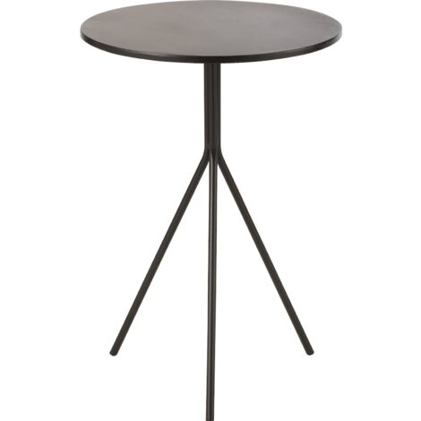 Table salon ronde en métal noir design épuré et moderne - noir mat élégant