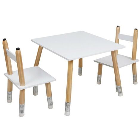 Table scandinave avec 2 chaises crayon pour enfant
