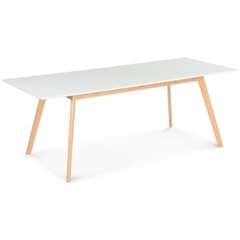 Table scandinave extensible IDMARKET INGA - 6-8 personnes - 160-200 cm - Blanche