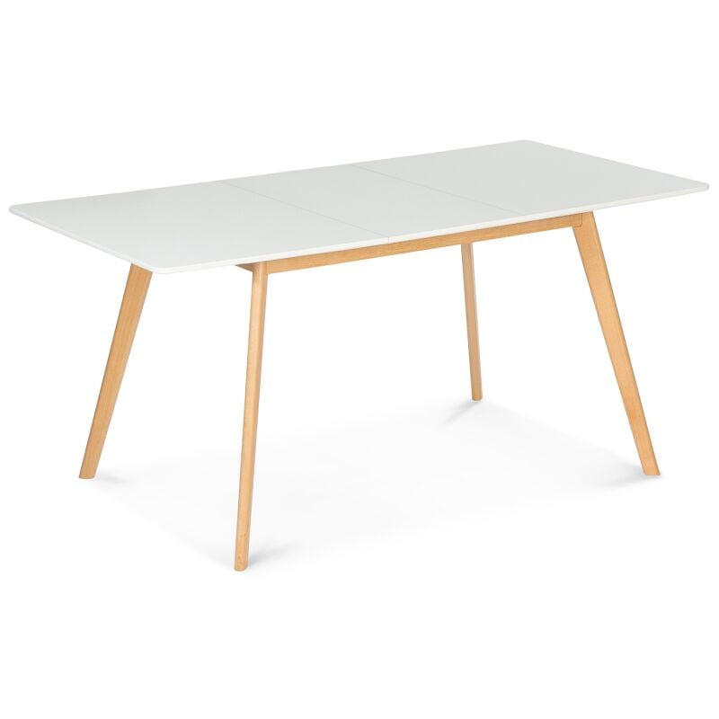 Table scandinave extensible INGA 120-160 CM blanche - 13703