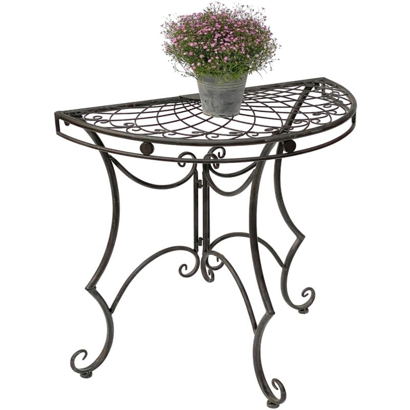 Table semi-circulaire Table murale 96000 Table d'appoint en métal 80 cm Table de jardin Table semi-circulaire Console murale Console murale