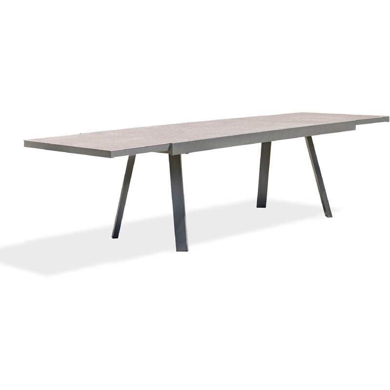 Stockholm - Table de jardin 12 places en aluminium et céramique Dcb Garden