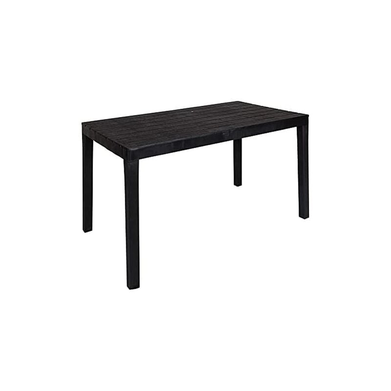 Table d'extérieur rectangulaire. couleur : noir 72x138x78cm ipae progarden.