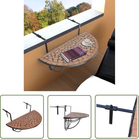 Table suspendue de balcon Terre cuite Mosaïque