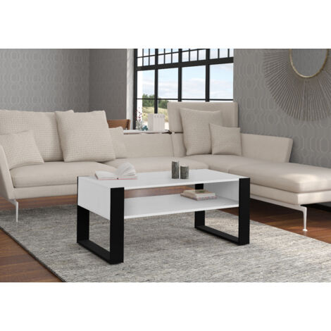 Table Table basse avec double étagère 110x48Hx60