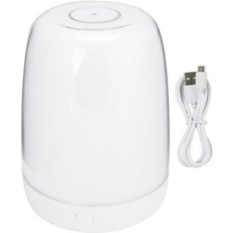 Table tactile blanche chaude colorée LED veilleuse chambre à coucher charge USB gradation lampe de chevet ambiante de sommeil (lumière blanche chaude colorée)