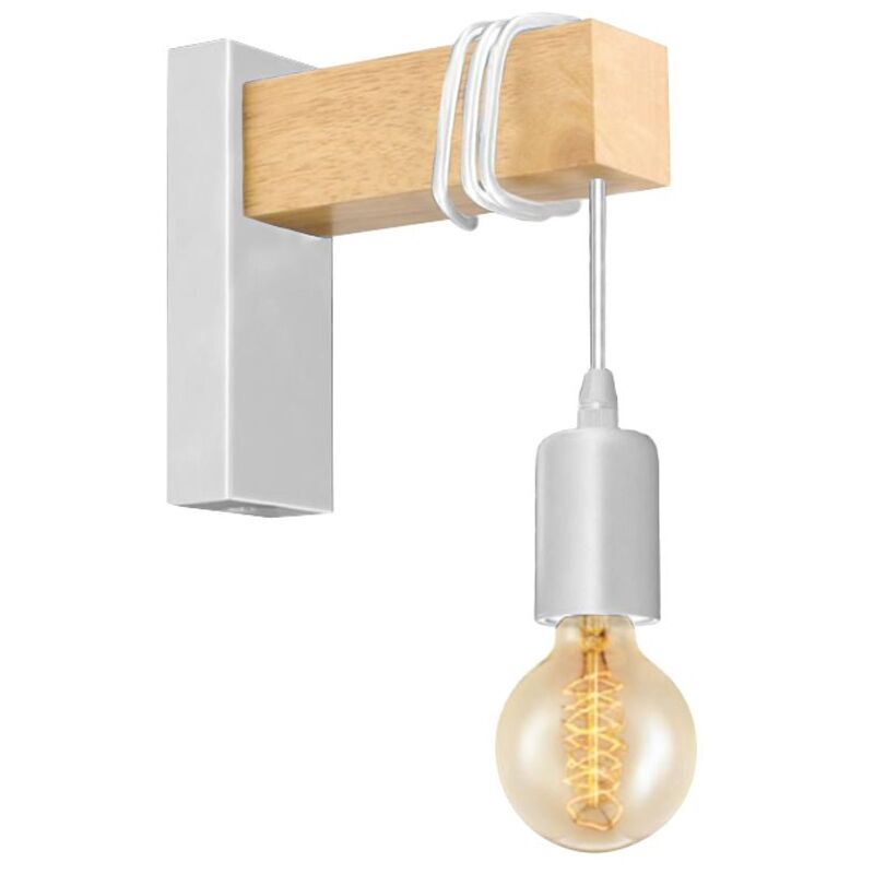 Applique murale en bois 'Ruder' E27 - Blanc Applique murale en bois 'Ruder' E27 - Blanc