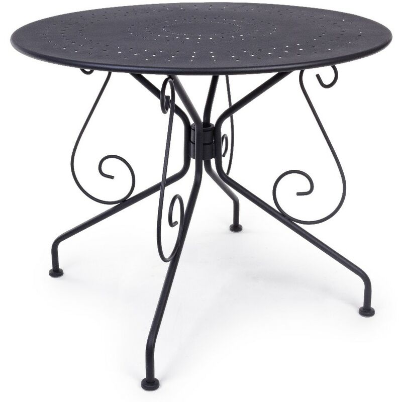 Table Etienne diamètre 90 cm Bizzotto gris foncé