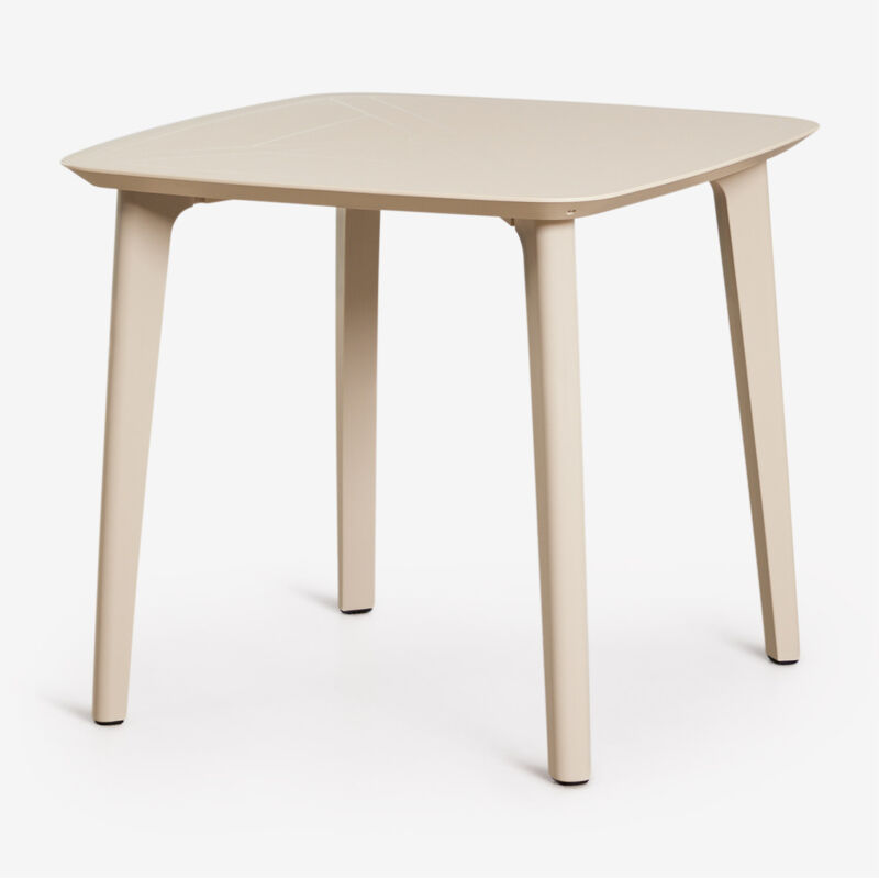 Table de jardin carrée 85x85 cm en polypropylène Scand SKLUM Tapioca Beige