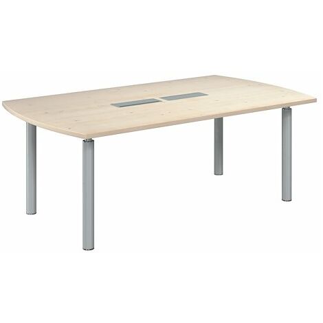 Table tonneau Frégate 8 personnes peuplier piétement aluminium - Maxiburo