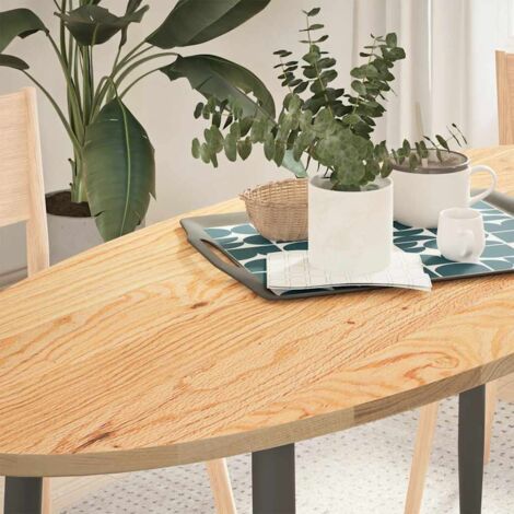 Table Top 140x60x2 cm Solid Wood Oak Oval vidaXL