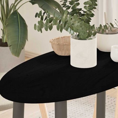 Table Top Dark Brown 80x40x2 cm Solid Wood Oak Oval vidaXL