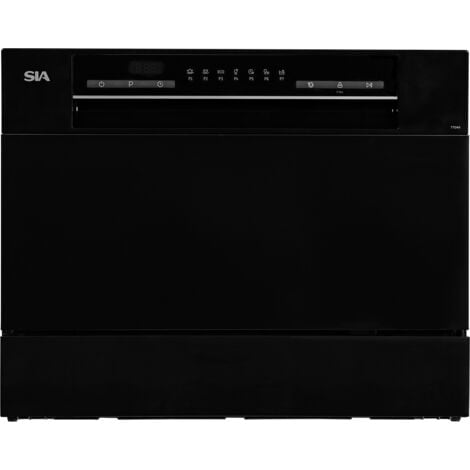 S.I.A Table Top Dishwasher In Black, 6 Places 6 Programmes LED Display - SIA TTD6K