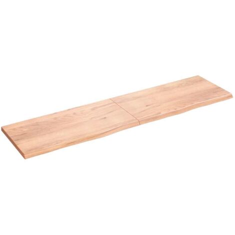 Table Top Light Brown 200x50x(2-4) cm Treated Solid Wood Oak vidaXL