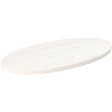 Table Top White 80x40x2.5 cm Solid Wood Pine Oval vidaXL