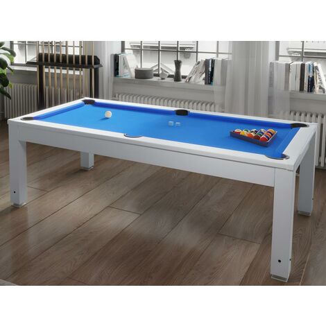 Table transformable - Billard SNOOKER - Hauteur ajustable - 20711479 cm - Bleu, Blanc