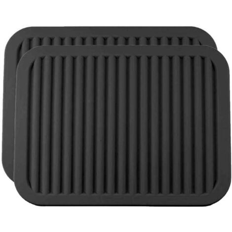 Table Trivet Mat Silicone Hot Pad Placemat Trivets Waterproof Hot Pots and Pans Heat Insulation for Kitchen Dinner (Black)