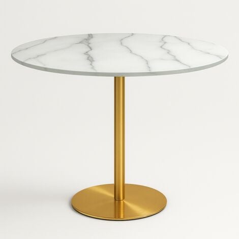 AHD AMAZING HOME DESIGN Titre en français informel avec balises HTML préservées: Table Tulipan ronde 80cm effet marbre doré style classique Monika
