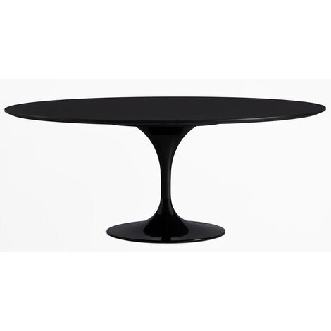 Table tulipe ovale extensible 160/220 cm noir mat