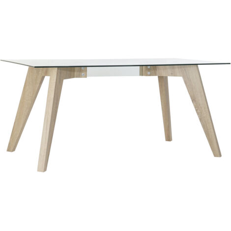 Table Verre Mdf 160X90X75 Tempéré Naturel