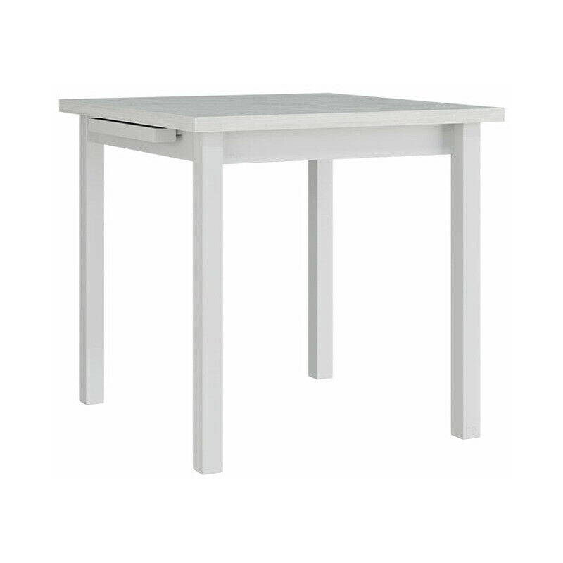 Table Victorville 109, Blanc, 76x80x80cm, Allongement, Stratifié, Bois