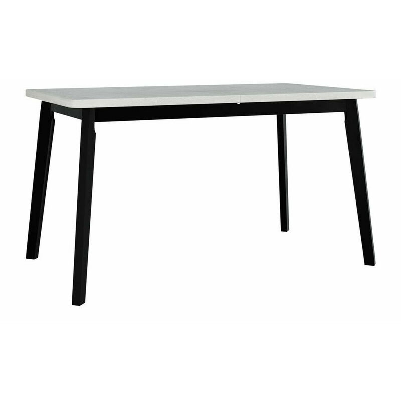 Mobilier1 - Table Victorville 130, Blanc, 75x80x140cm, Allongement, Stratifié, Bois