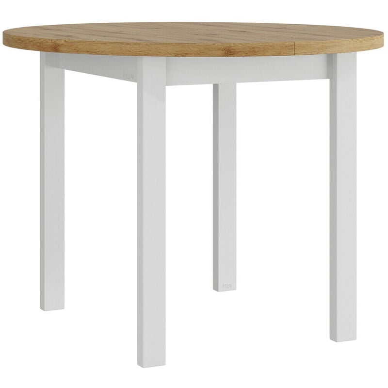 Mobilier1 - Table Victorville 355, Chêne Artisan + Blanc, 76x0x0cm, Allongement, Stratifié, Bois