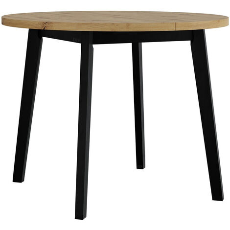 Table Victorville 358, Chêne Artisan + Noir, 75x0x0cm, Allongement, Stratifié, Bois