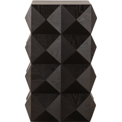 TABLE Vintage Élégante Solide Bois MDF Noir 37.00 x 37.00 x 60.00