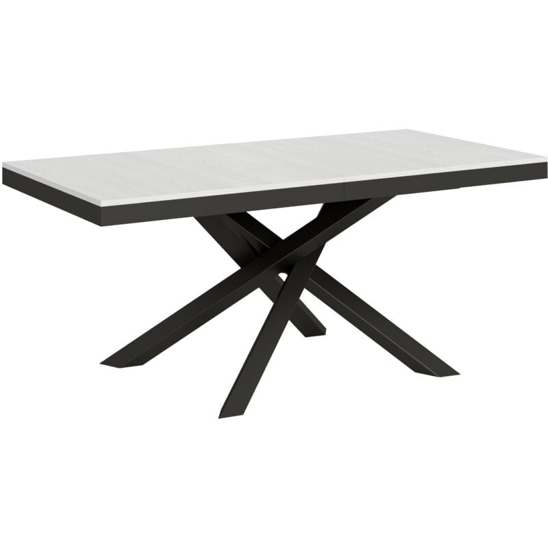 Itamoby - Table extensible 90x180/440 cm Volantis Evolution Frêne Blanc structure Anthracite