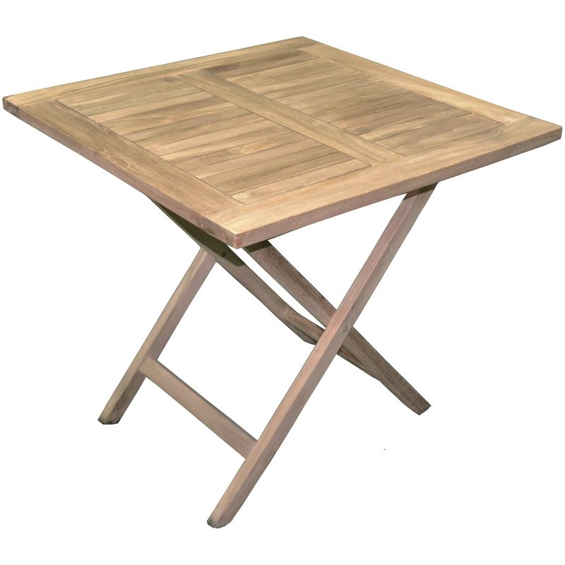Caesaroo - Table Vulcano pliable 80x80 cm en bois teck Bois